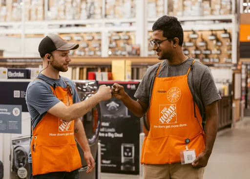 Retail management team at The Home Depot Canada working together.